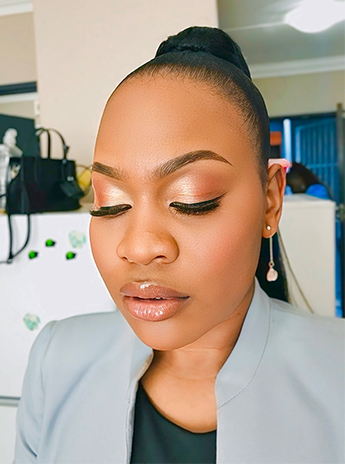 Soft Glam Makeup on Dark Skinned Model by Cape Town Makeup Artist